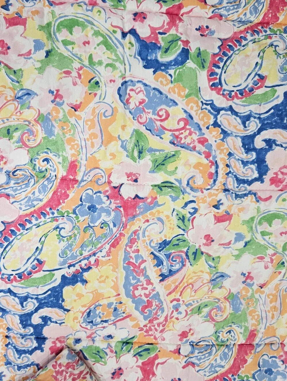 VTG Ralph Lauren Springdale Paisley F/Q Multicolor Floral Comforter Cotton 90s